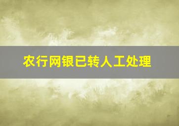 农行网银已转人工处理