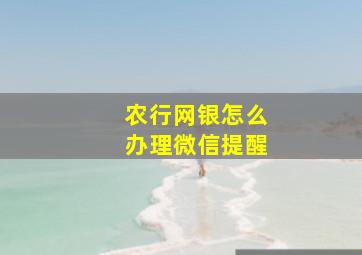 农行网银怎么办理微信提醒