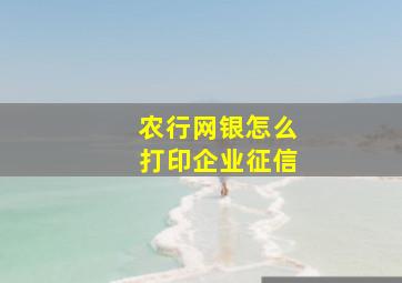 农行网银怎么打印企业征信