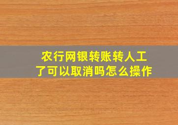 农行网银转账转人工了可以取消吗怎么操作