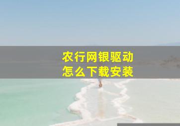 农行网银驱动怎么下载安装