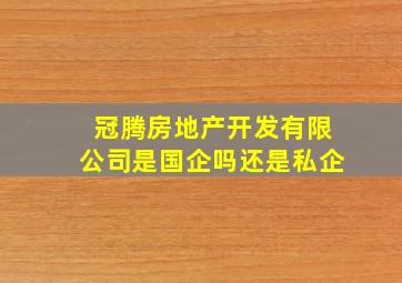 冠腾房地产开发有限公司是国企吗还是私企