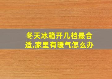 冬天冰箱开几档最合适,家里有暖气怎么办