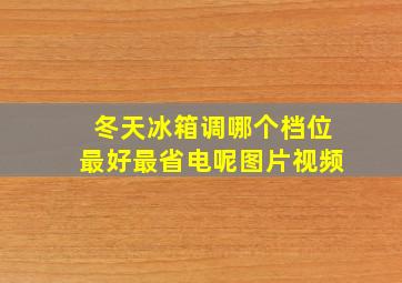 冬天冰箱调哪个档位最好最省电呢图片视频