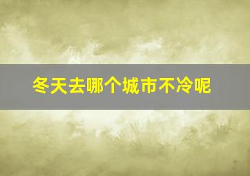 冬天去哪个城市不冷呢