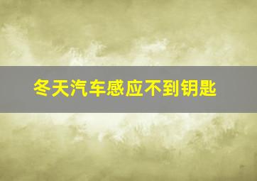 冬天汽车感应不到钥匙