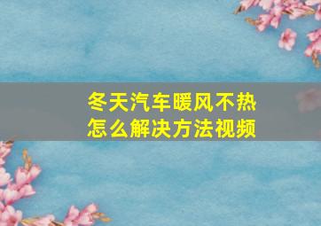 冬天汽车暖风不热怎么解决方法视频