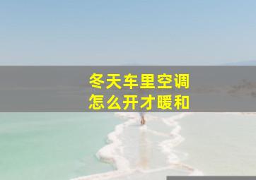 冬天车里空调怎么开才暖和