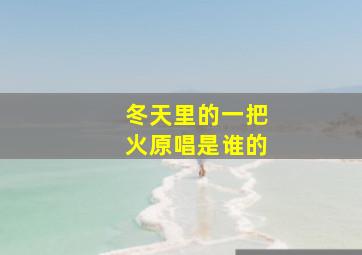 冬天里的一把火原唱是谁的