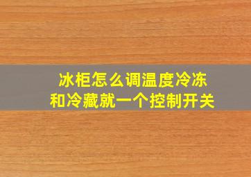 冰柜怎么调温度冷冻和冷藏就一个控制开关