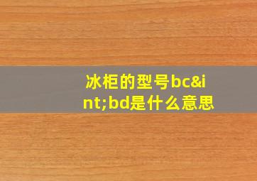 冰柜的型号bc∫bd是什么意思