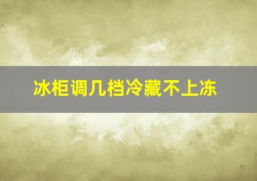 冰柜调几档冷藏不上冻