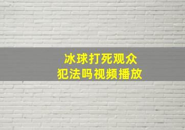 冰球打死观众犯法吗视频播放