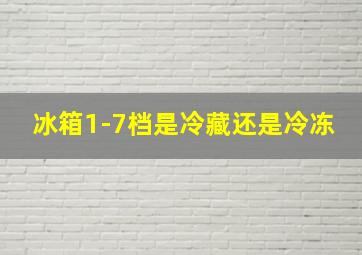 冰箱1-7档是冷藏还是冷冻