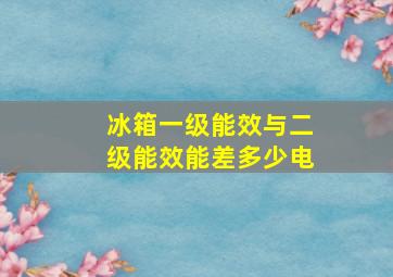 冰箱一级能效与二级能效能差多少电