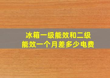 冰箱一级能效和二级能效一个月差多少电费