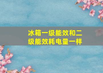 冰箱一级能效和二级能效耗电量一样