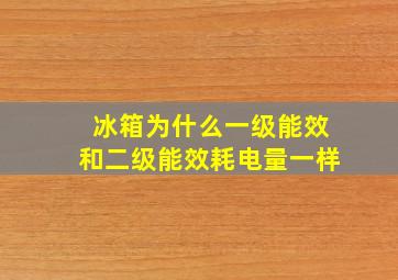 冰箱为什么一级能效和二级能效耗电量一样