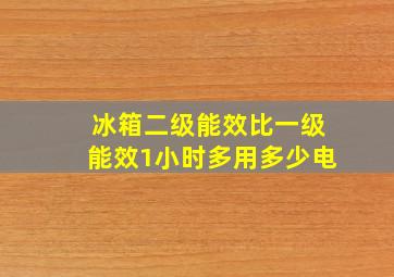 冰箱二级能效比一级能效1小时多用多少电