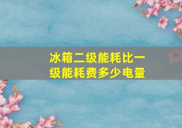 冰箱二级能耗比一级能耗费多少电量