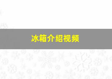 冰箱介绍视频