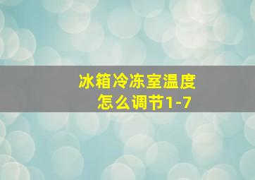 冰箱冷冻室温度怎么调节1-7