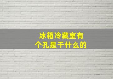 冰箱冷藏室有个孔是干什么的