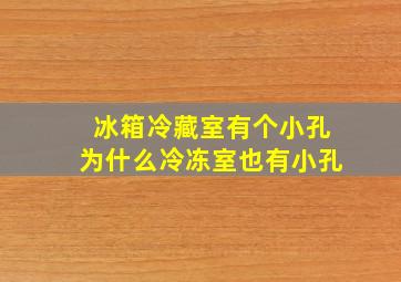 冰箱冷藏室有个小孔为什么冷冻室也有小孔