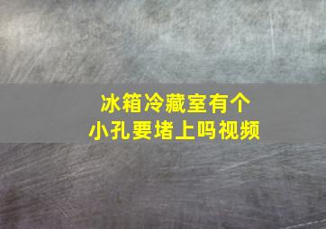 冰箱冷藏室有个小孔要堵上吗视频