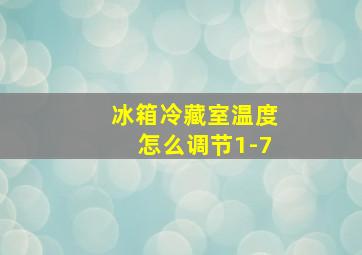 冰箱冷藏室温度怎么调节1-7