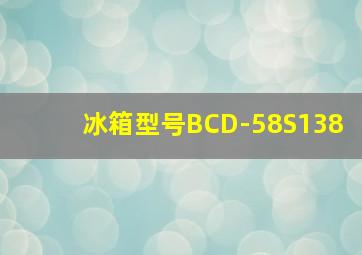 冰箱型号BCD-58S138