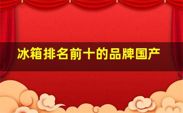 冰箱排名前十的品牌国产