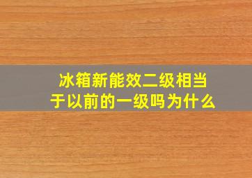 冰箱新能效二级相当于以前的一级吗为什么