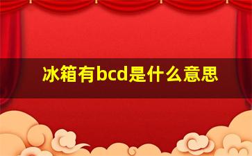 冰箱有bcd是什么意思