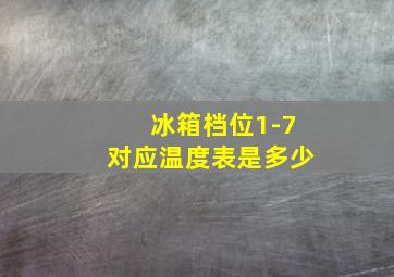 冰箱档位1-7对应温度表是多少