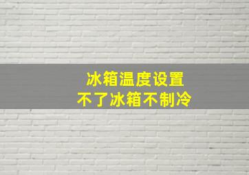 冰箱温度设置不了冰箱不制冷