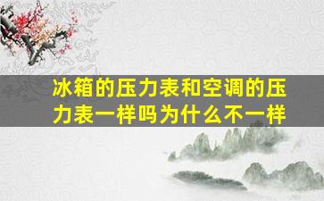 冰箱的压力表和空调的压力表一样吗为什么不一样