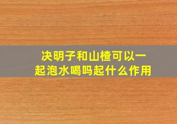 决明子和山楂可以一起泡水喝吗起什么作用