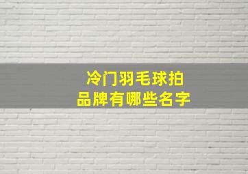 冷门羽毛球拍品牌有哪些名字