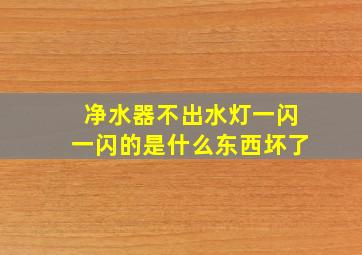 净水器不出水灯一闪一闪的是什么东西坏了