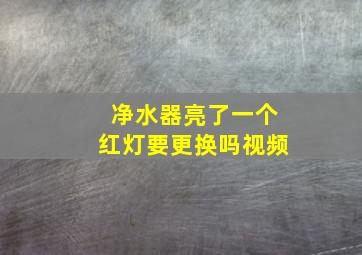 净水器亮了一个红灯要更换吗视频