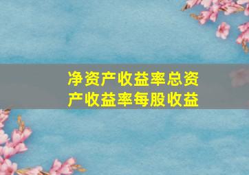 净资产收益率总资产收益率每股收益