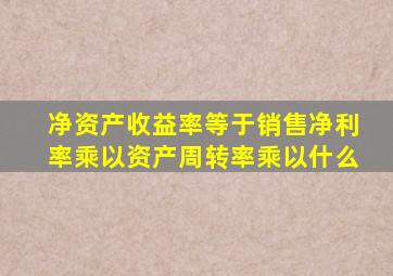 净资产收益率等于销售净利率乘以资产周转率乘以什么