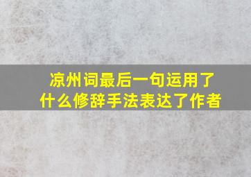 凉州词最后一句运用了什么修辞手法表达了作者