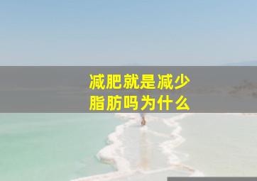 减肥就是减少脂肪吗为什么