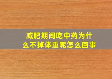 减肥期间吃中药为什么不掉体重呢怎么回事