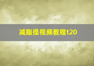 减脂操视频教程t20