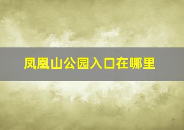 凤凰山公园入口在哪里