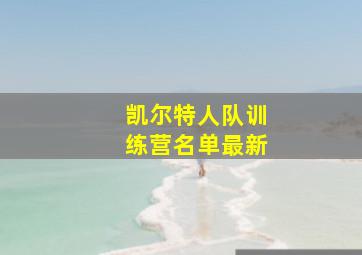 凯尔特人队训练营名单最新