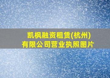 凯枫融资租赁(杭州)有限公司营业执照图片